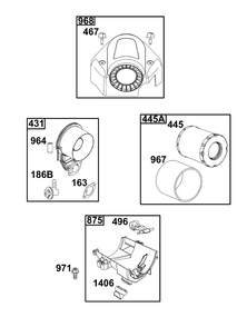 Air Cleaner Group Diagram and Parts List for 40T877-0015-B5  Briggs and Stratton Engine